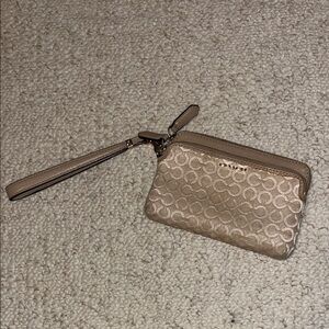 Coach Tan Signature Wristlet